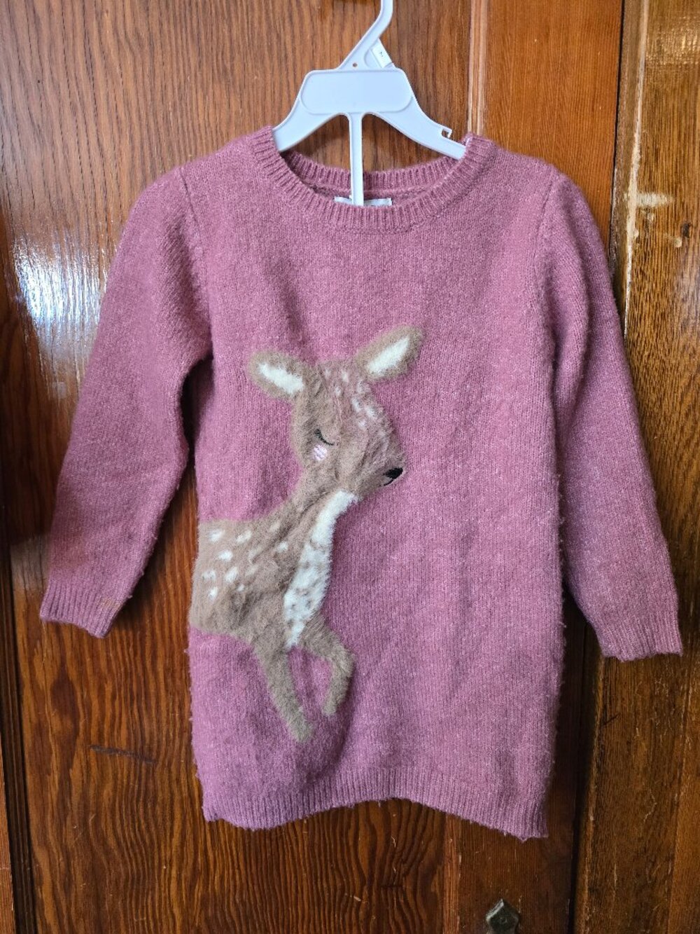 Primark Pink Reindeer Sweater Dress 4-5Y